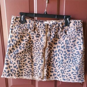 We The Free Black/ Tan Animal Print Mini Skirt